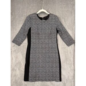 Alyx Womens Sheath Dress Black White Pattern 3/4 Sleeve Slimming Side Panels 6